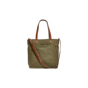 Madewell Olive transport Tote with Tan Leather Straps